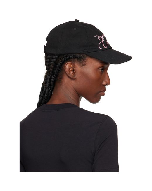Versace Jeans Couture Black Cotton Logo Glitter Baseball Cap