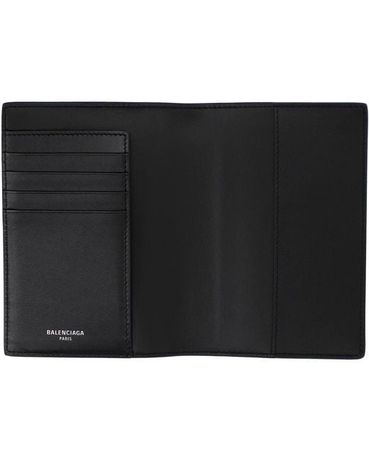 Balenciaga Blue Leather Passport Holder Wallet