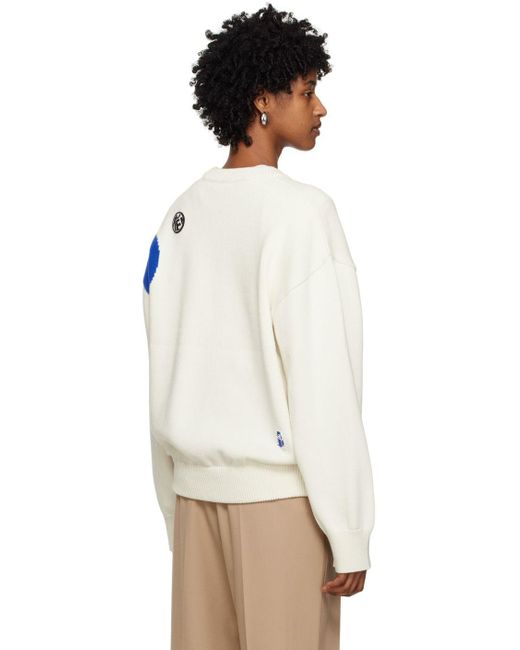 ADER error White Twin Heart Sweater in Blue | Lyst