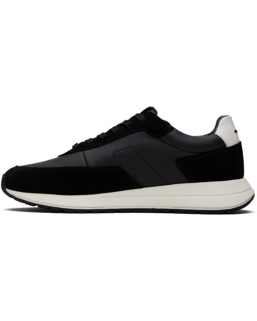 Boss Black Suede Trim Sneakers for men