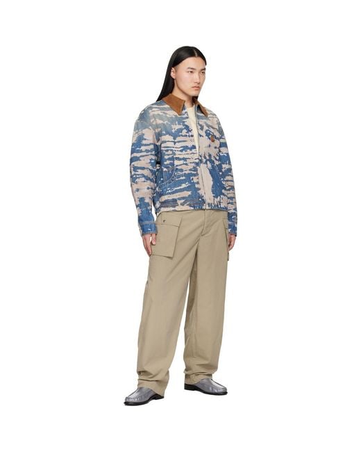 Amiri Blue Off- Bleached Work Denim Jacket for men