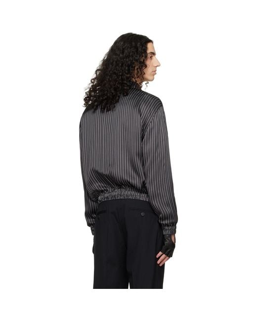 Ernest W. Baker Black Pin Stripe Track Jacket for men