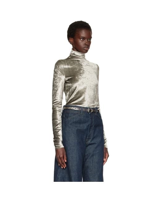 Lemaire Gray Fitted Stand Collar Turtleneck