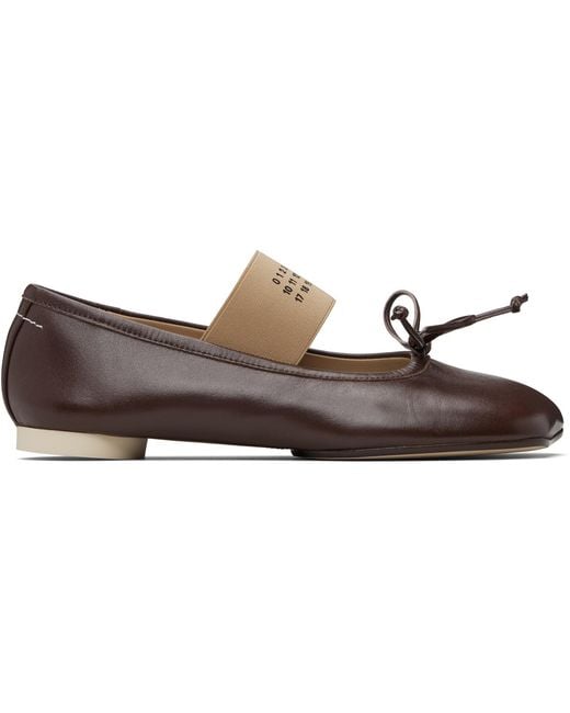 MM6 by Maison Margiela Black Anatomic Numeric Ballerina Flats