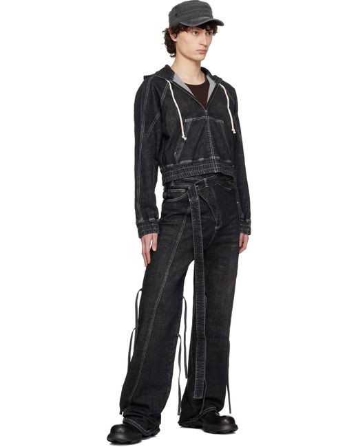OTTOLINGER Black Multiline Denim Jacket for men