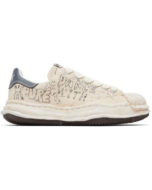 Maison Mihara Yasuhiro Black Off- Blakey Og Sole Graffiti Printed Canvas Sneakers for men