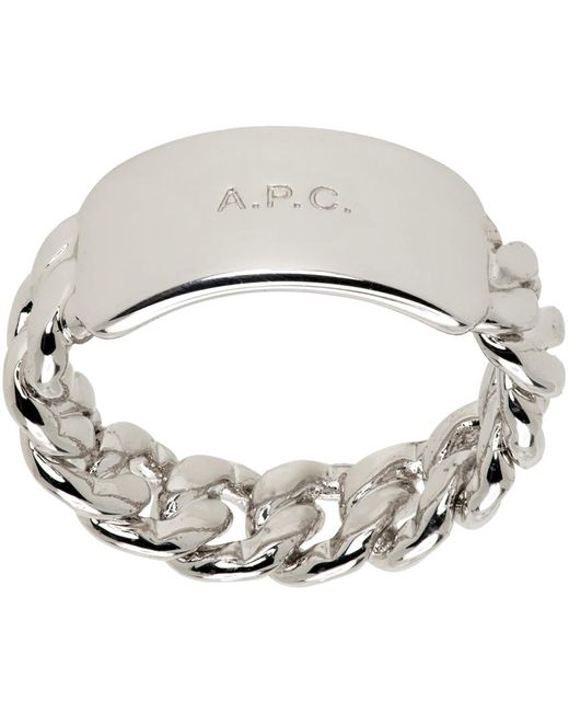 A.P.C. Metallic . Silver Darwin Ring