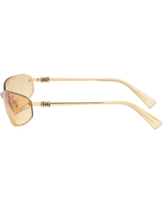 Miu Miu Natural Rimless Metal Oval Sunglasses
