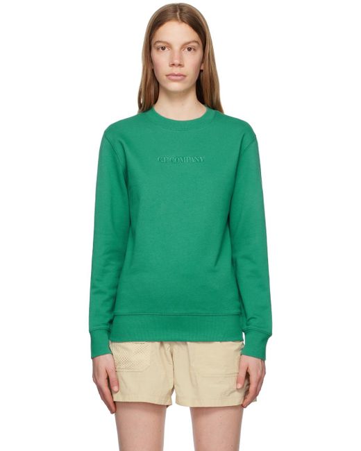 C P Company C.p. Company Green Embroidered Sweatshirt