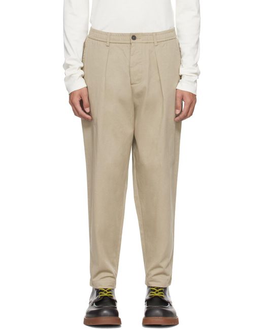 Universal Works Natural Pleated Trousers for men