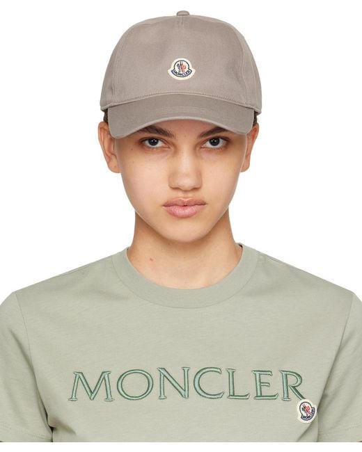Moncler Green Taupe Logo Cap