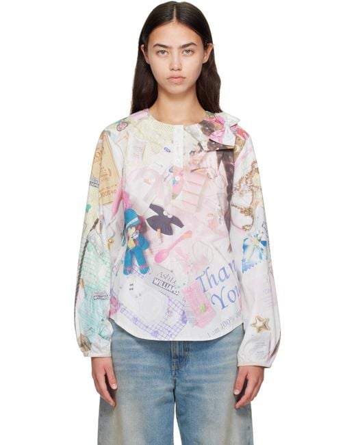 Ashley Williams White Bow Shirt