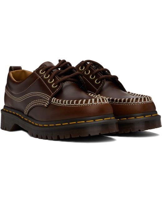 Dr. Martens ブラウン Lowell レザー モックトゥ ダービー