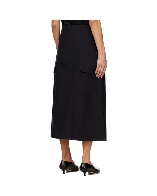 Studio Nicholson Black Tyrell Midi Skirt