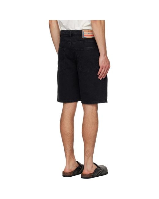 DIESEL Black Regular-Short Denim Shorts for men