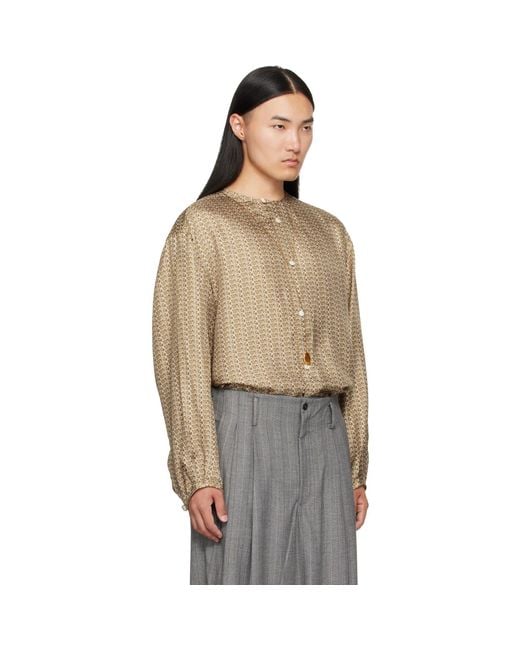 Hed Mayner Natural Printed Shirt for men