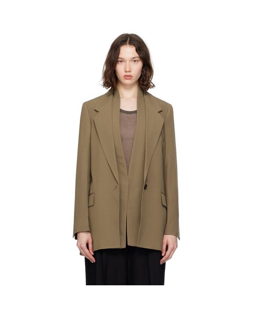 Ferragamo Multicolor Khaki Single Breasted Blazer