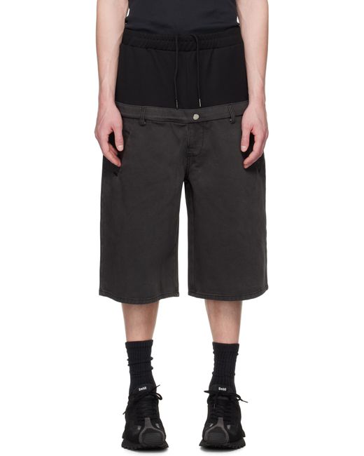 メンズ Spencer Badu ブラック Dropped デニムショートパンツ Black