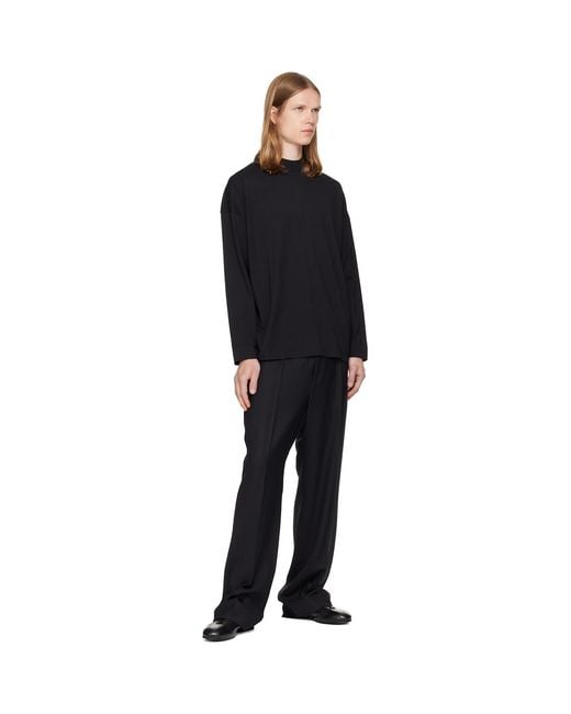 Jil Sander Black Cotton Mock-Neck T-Shirt for men