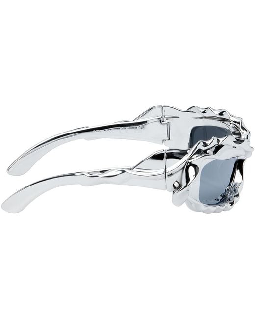OTTOLINGER White Ssense Exclusive Silver Twisted Sunglasses for men