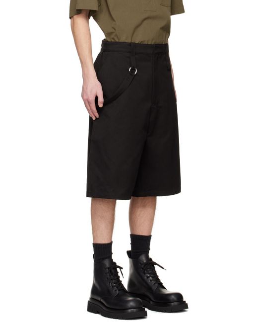 Bottega Veneta Black Strap Shorts for men