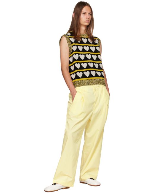 MERYLL ROGGE Yellow Pleated Trousers for men