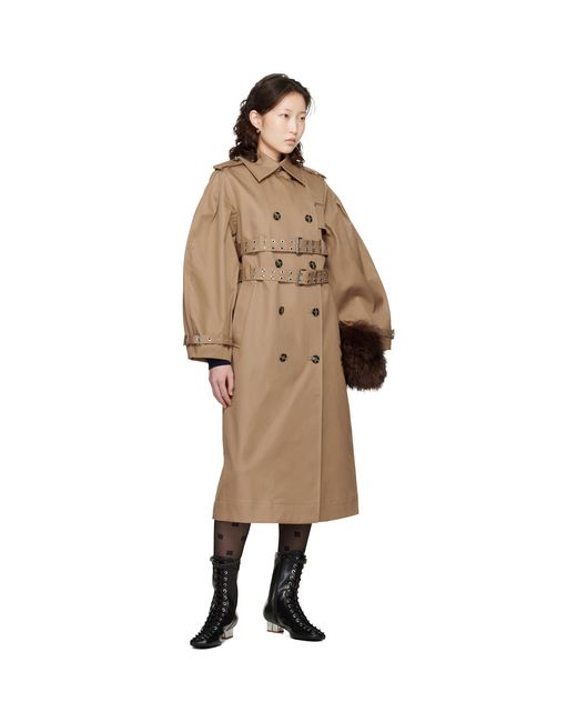 Ganni Multicolor Bonded Cotton Trench Coat