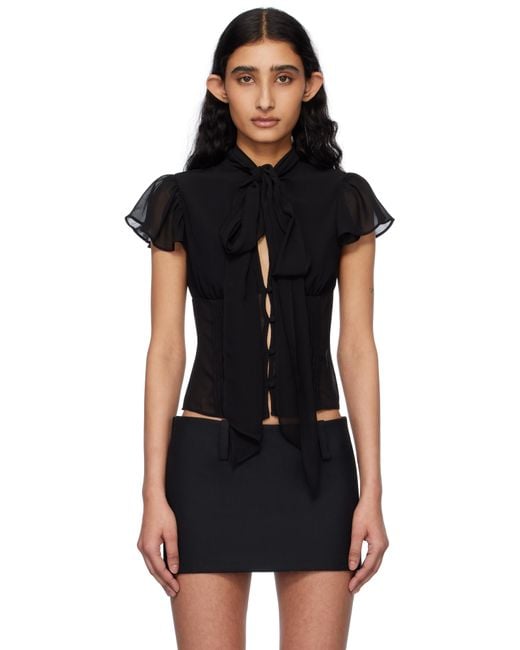 GUIZIO Black Ara Blouse