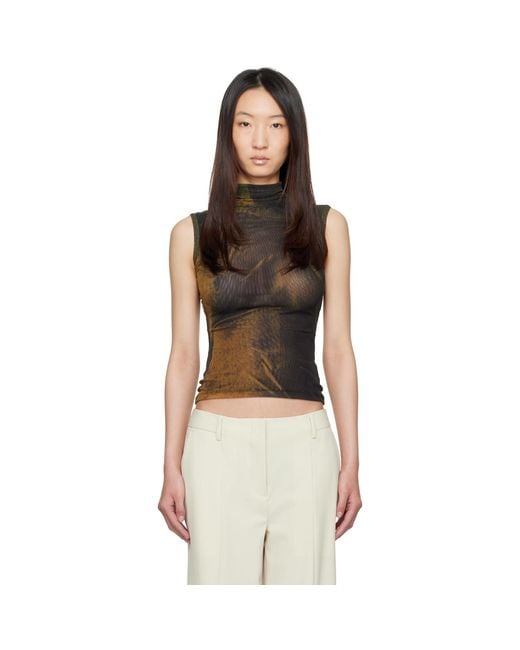 Jean Paul Gaultier Black Ssense Exclusive High Neck Printed Acid Water Top
