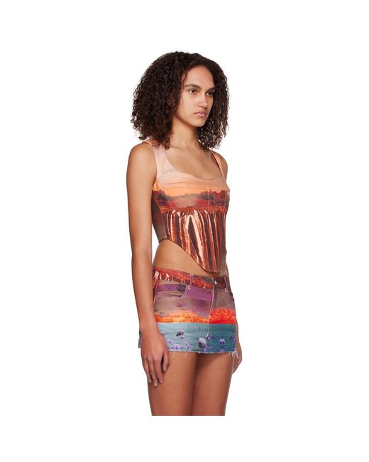 Miaou Red Multicolor Campbell Tank Top