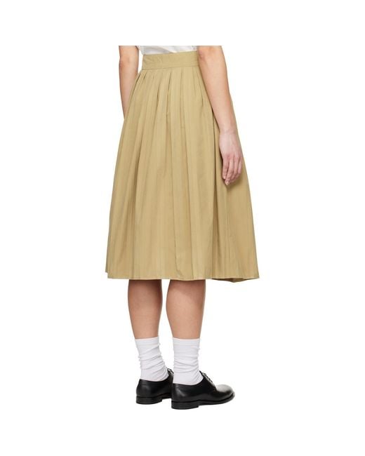 Carter Young Natural Jolie Pleated Midi Skirt