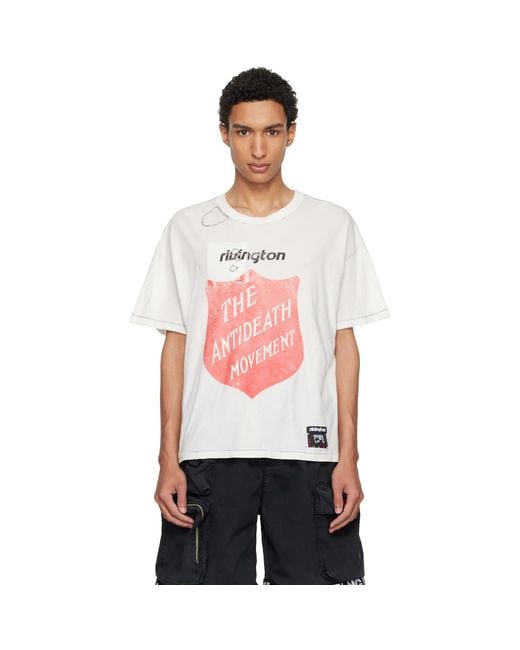 RIVINGTON roi Rebis Red Off- 'Anti Death' Tyler T-Shirt for men