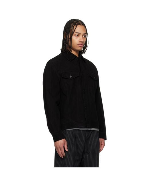 Boss Black Goatskin Suede Jacket for men