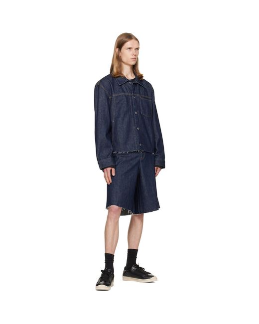 Helmut Lang Blue Cropped Denim Trucker Jacket for men