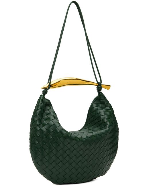 Bottega Veneta Black Green Medium Sardine Bag