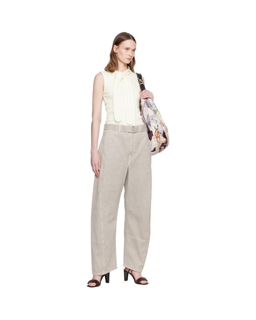 Lemaire Gray Twisted Belted Trousers
