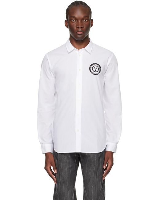 Versace White V-emblem Shirt for men