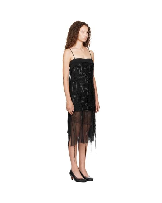 Edward Cuming Black Dripping Collage Midi Dress
