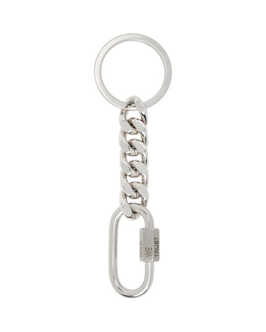 In Gold We Trust Black Curb Chain Keychain for men