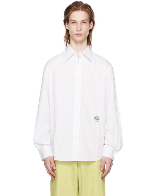 Bode White Monogrammed Shirt for men