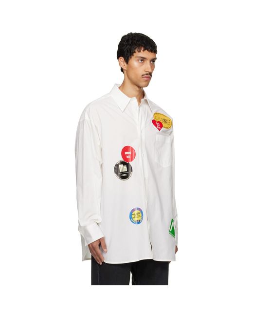 MM6 by Maison Margiela White Off- Long-Sleeved Shirt for men