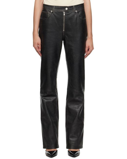 Helmut Lang Black 5-pocket Leather Pants