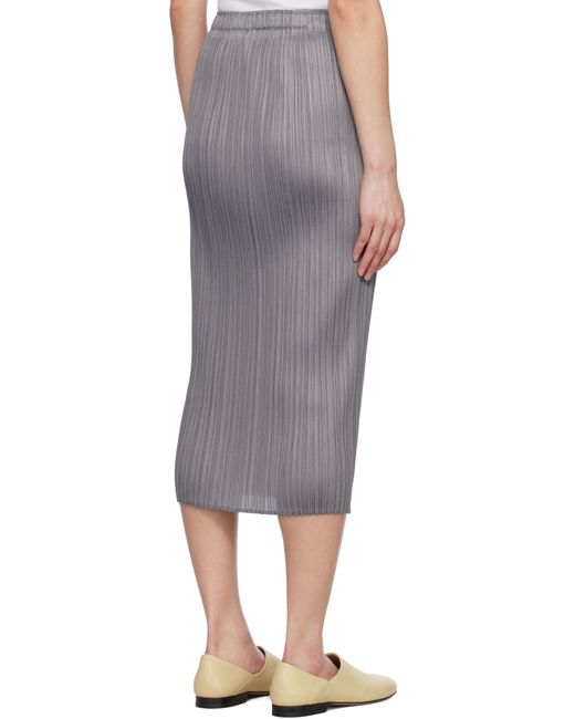 Pleats Please Issey Miyake Gray Basics Midi Skirt