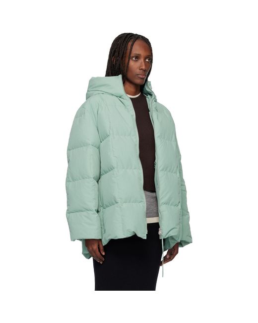 Jil Sander Green Quilted Down Jacket
