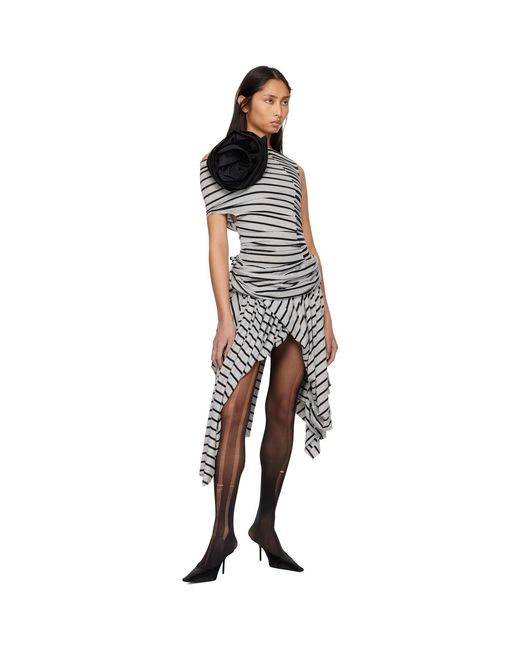 VAQUERA Black Striped Jersey Miniskirt