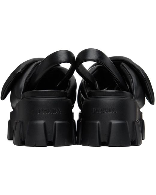 Prada Black Padded Monolith Sandals