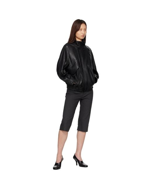Nour Hammour Black Ariste Fluid Leather Jacket