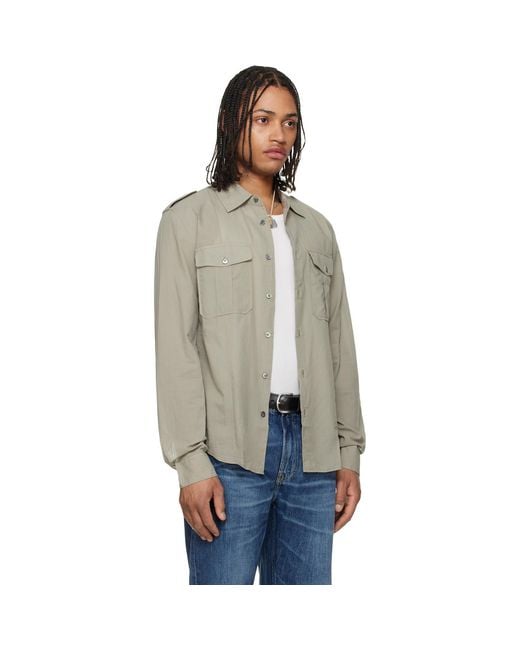 Our Legacy Multicolor Taupe Lean Shirt for men