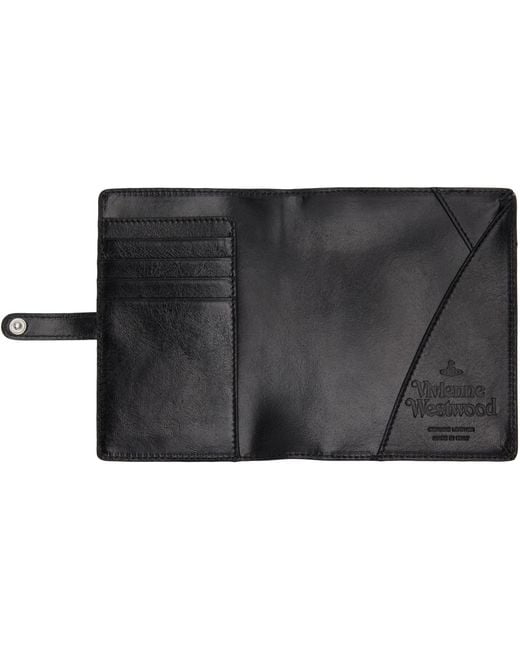Vivienne Westwood Black Orb Passport Holder for men