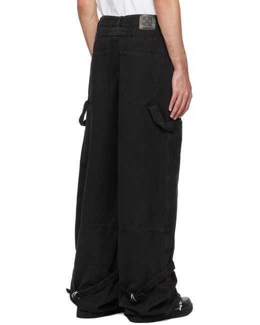 Off-White c/o Virgil Abloh Black Garment-dyed Trousers for men